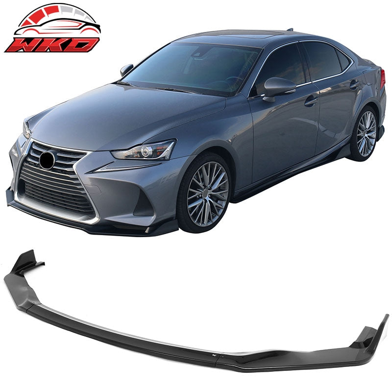 Wholesale 17-20 Lexus IS IKON Style PP Front Bumper Lip Spoiler Gloss Black 3PCS Set