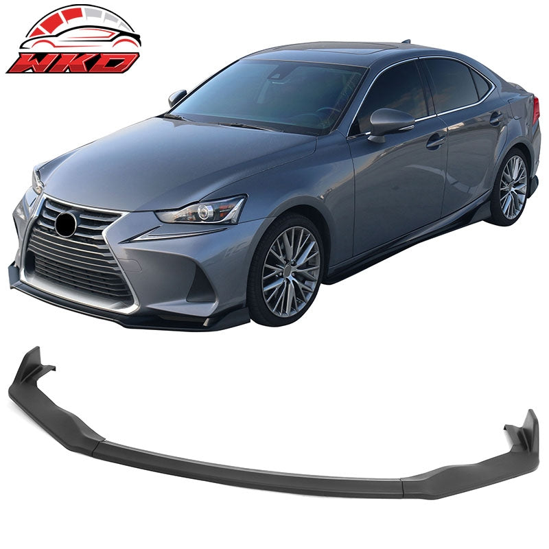 Wholesale 17-20 Lexus IS IKON Style PP Front Bumper Lip Spoiler Matte Black 3PCS Set