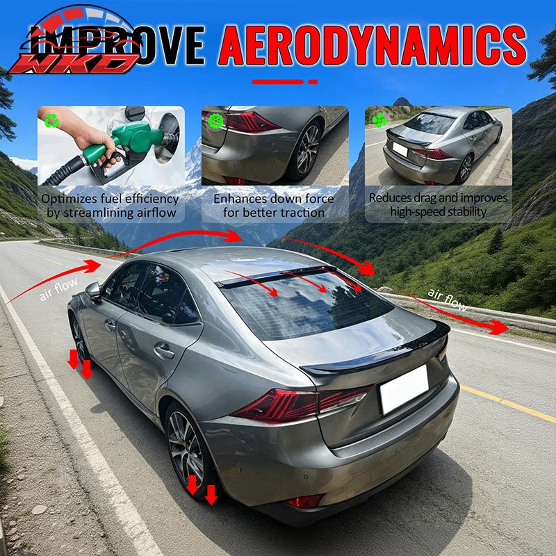 Wholesale 14-20 Lexus IS-Series XE30 Sedan F-Sport Style Roof Spoiler Gloss Black - Wikond Auto