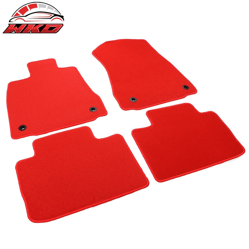 For 14-26 Lexus IS250 IS300 RWD Nylon Floor Mats Liner Red Front Rear Carpet