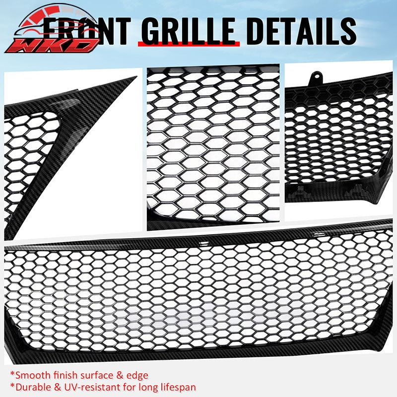 Fits 11-13 Lexus IS250 IS350 Sedan Carbon Fiber Print Honeycomb Style Grille ABS