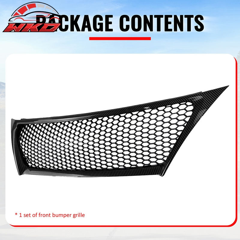 Fits 11-13 Lexus IS250 IS350 Sedan Carbon Fiber Print Honeycomb Style Grille ABS