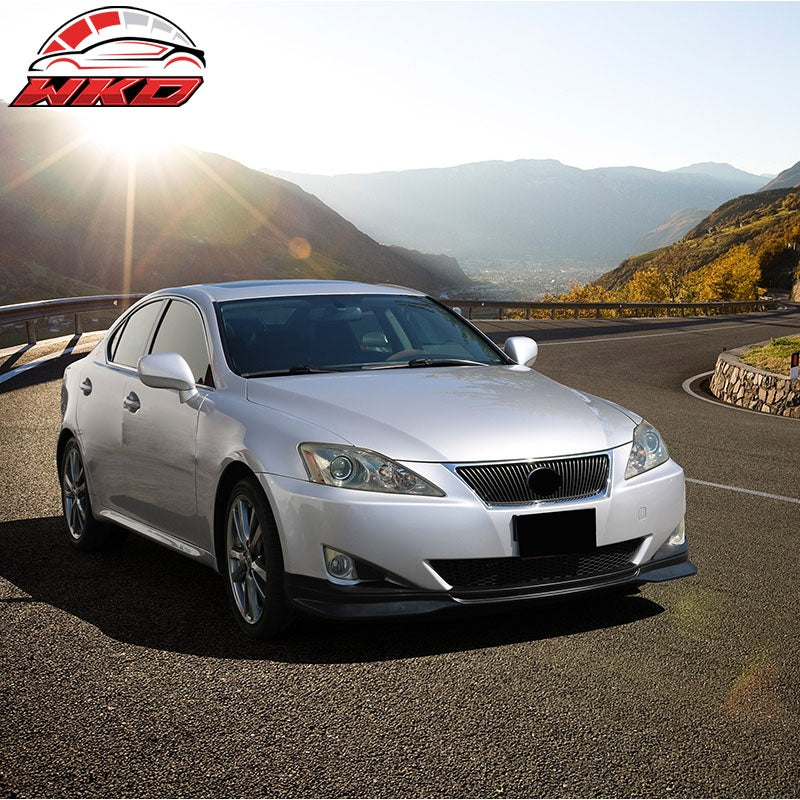 Fits 06-08 Lexus IS250 IS350 Sedan Front Bumper Lip Spoiler Unpainted Black - PP