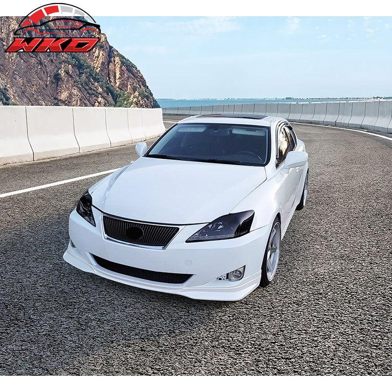 Fits 06-08 Lexus IS250 IS350 Sedan Front Bumper Lip Spoiler Unpainted Black - PP