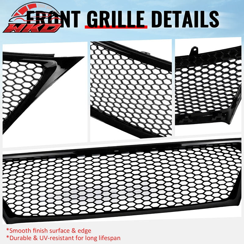 Fits 11-13 Lexus IS250 IS350 Sedan Gloss Black Honeycomb Style Upper Grille ABS