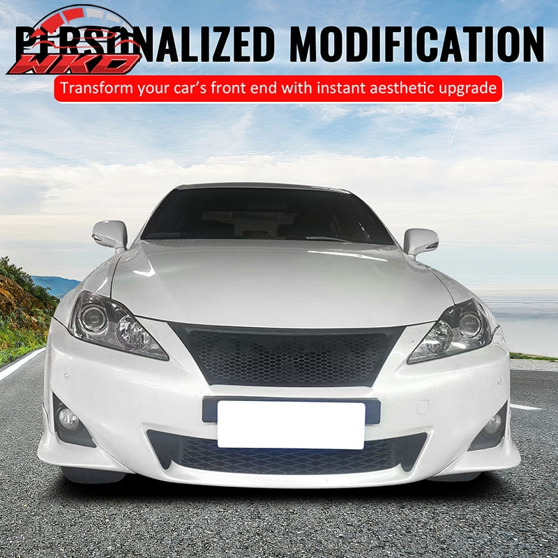 Fits 11-13 Lexus IS250 IS350 Sedan Gloss Black Honeycomb Style Upper Grille ABS