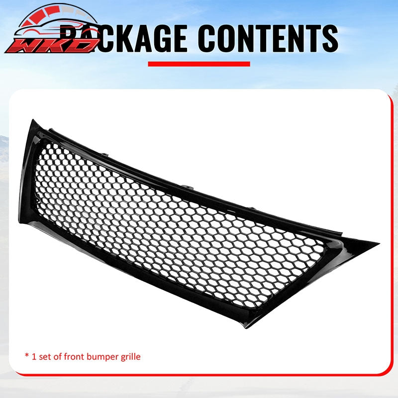 Fits 11-13 Lexus IS250 IS350 Sedan Gloss Black Honeycomb Style Upper Grille ABS
