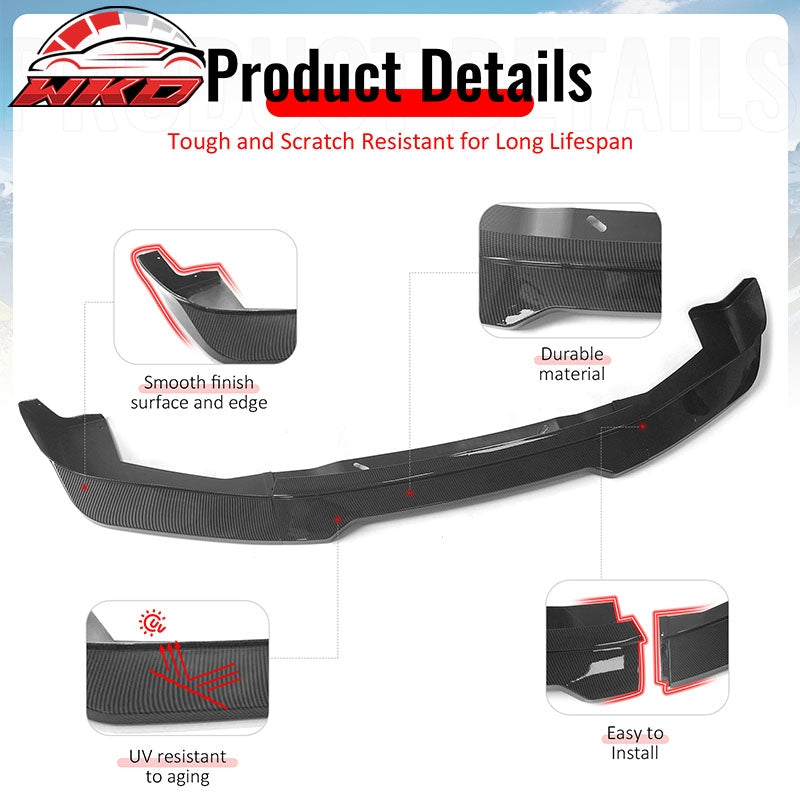 Fits 01-05 Lexus IS300 GR Style Front Bumper Lip Carbon Fiber Print PP 3PCS Set