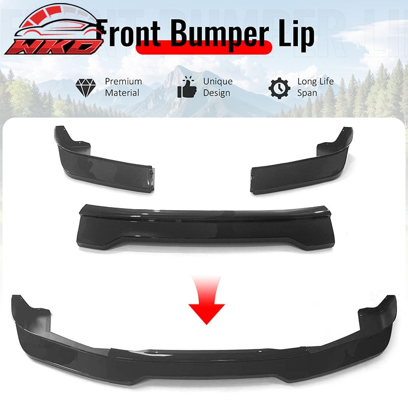 Fits 01-05 Lexus IS300 GR Style Front Bumper Lip Spoiler Gloss Black PP 3PCS Set