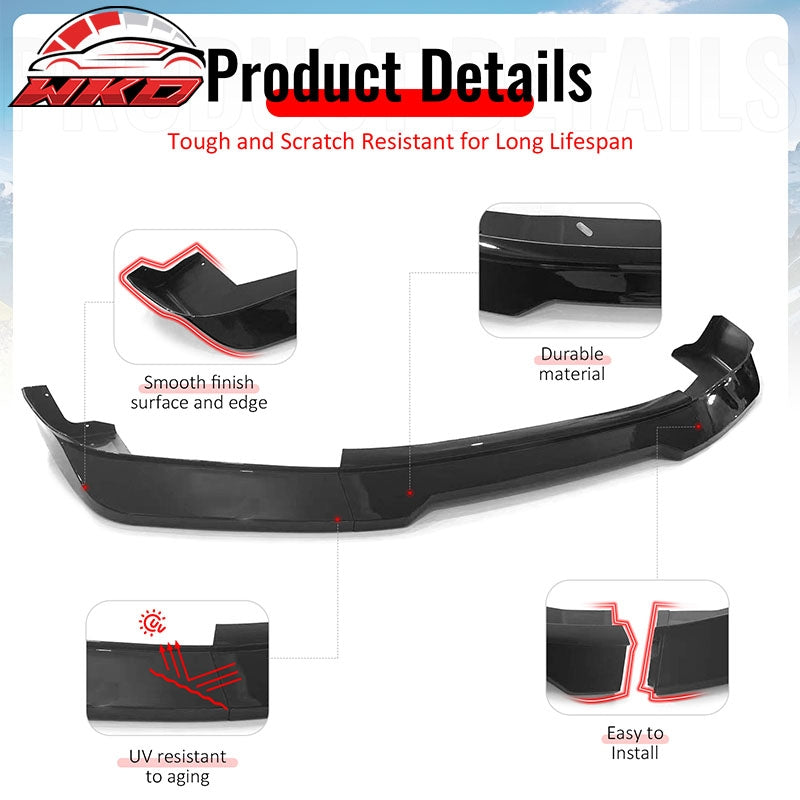 Fits 01-05 Lexus IS300 GR Style Front Bumper Lip Spoiler Gloss Black PP 3PCS Set