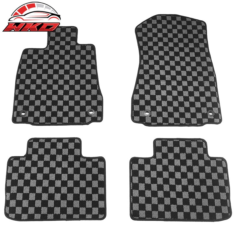 Wholesale 14-25 Lexus IS300 IS350 RWD Floor Mats Carpets Checkered Black Gray Plaid