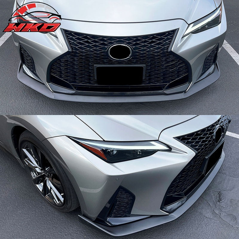 Fits 21-25 Lexus IS350 F Sport Sedan IKON ABS Front Bumper Lip Matte Black