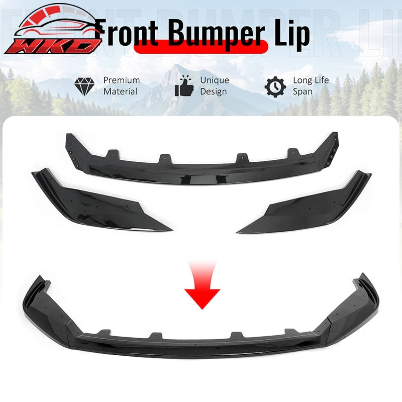 Fits 22-25 Lexus IS500 F Sport Ikon Style Front Bumper Lip Gloss Black PP 3PCS