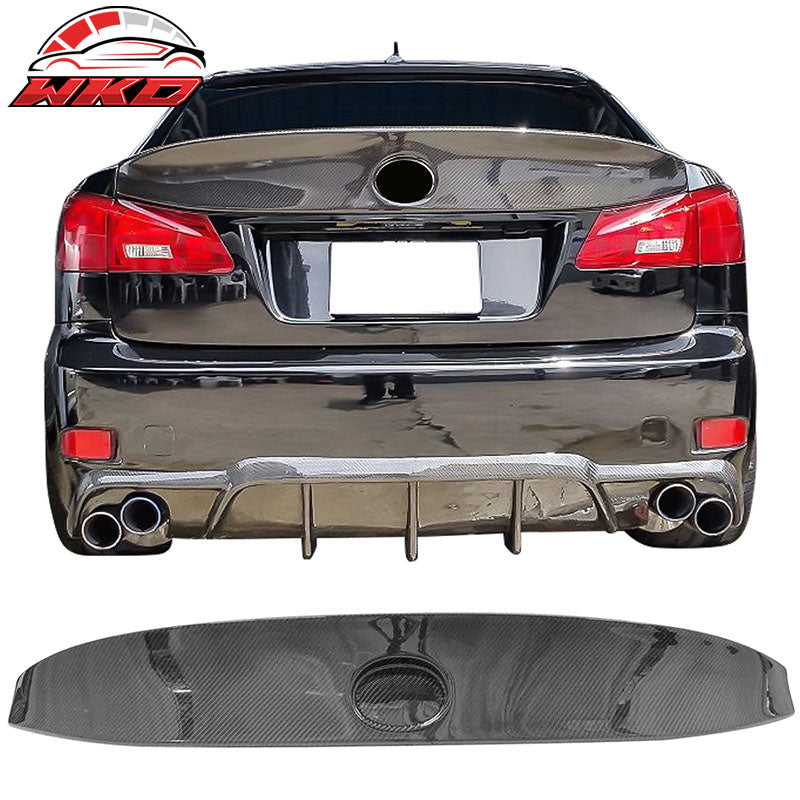 Fits 06-13 Lexus IS250 IS350 Sedan WD Style Trunk Spoiler - Matte Carbon Fiber