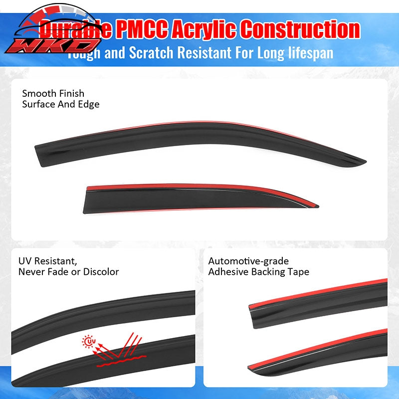 Fits 19-26 Lexus UX200 Low Profile Style Tape on Window Visors Vent Deflector