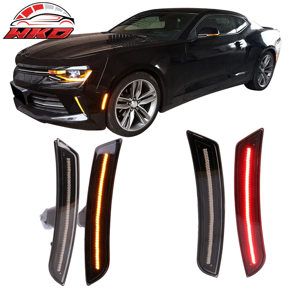 Fits 16-24 Chevy Camaro 14-19 CTS Front Rear Side Marker Lights Yellow Red Lamps