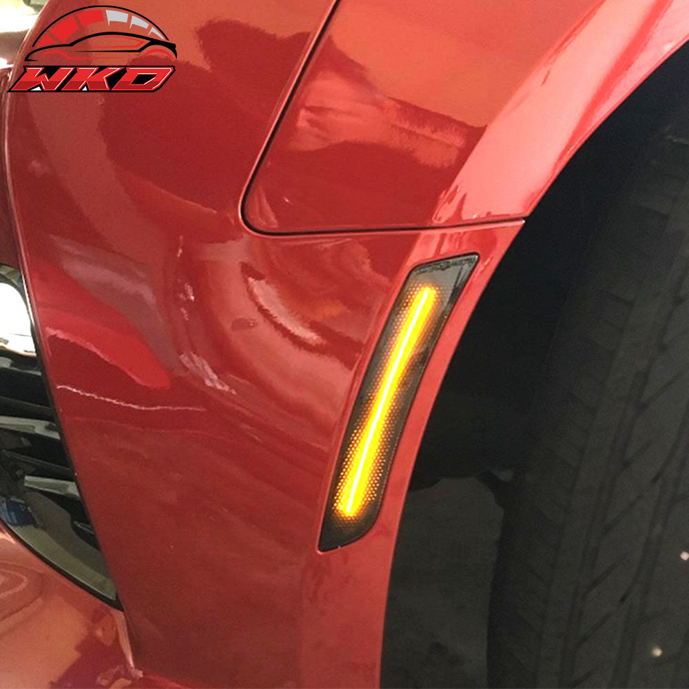 Fits 16-24 Chevy Camaro 14-19 CTS Front Rear Side Marker Lights Yellow Red Lamps