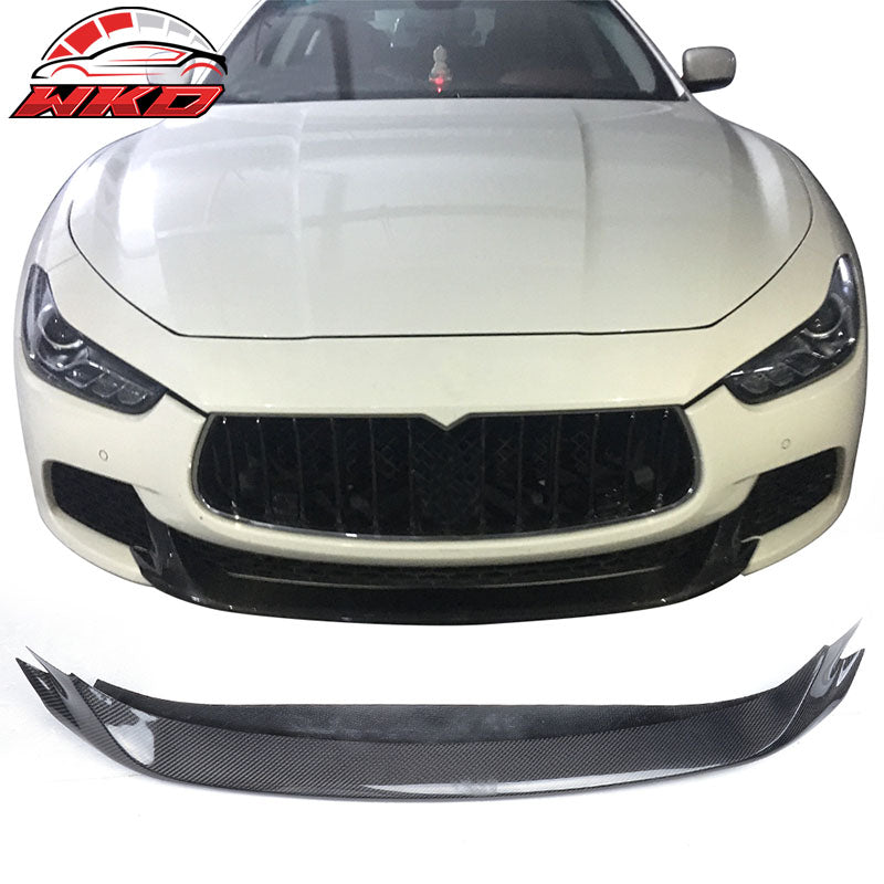 Fits 14-17 Maserati Ghibli Sedan JC Style Front Bumper Lip Matte Carbon Fiber