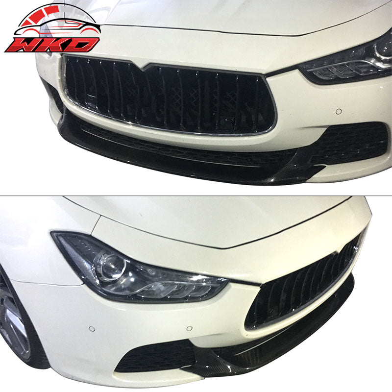 Fits 14-17 Maserati Ghibli Sedan JC Style Front Bumper Lip Matte Carbon Fiber
