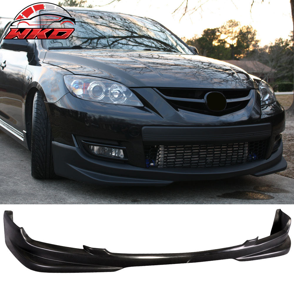 Fits 07-09 Mazda 3 Mazda3 4Dr Sedan S Model N1 Style Front Bumper Lip Spoiler-PU