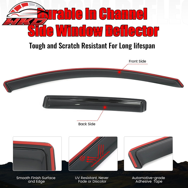 Fits 10-13 Mazda 3 Hatchback In-Channel Window Visors Sun Rain Guard Acrylic 4PC