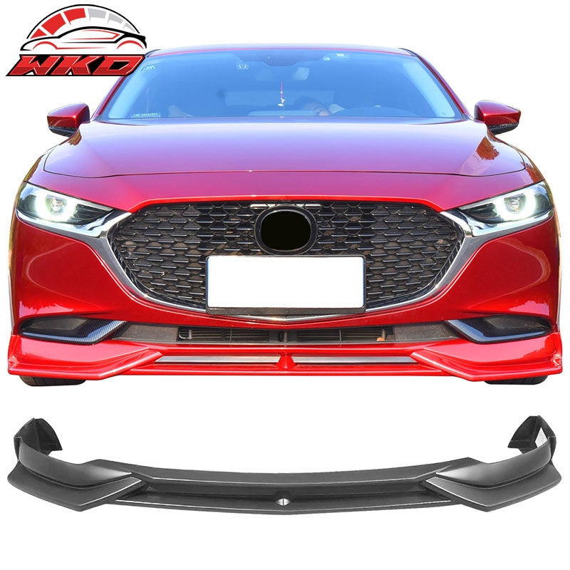 Wholesale 19-26 Mazda 3 Sedan Front Bumper Lip Spoiler PP Matte Black Chin Splitter