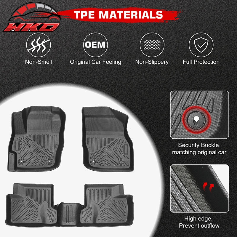 Fits 10-13 Mazda 3 Sedan & Hatchback Anti-Slip Floor Mats All Weather TPE Carpet