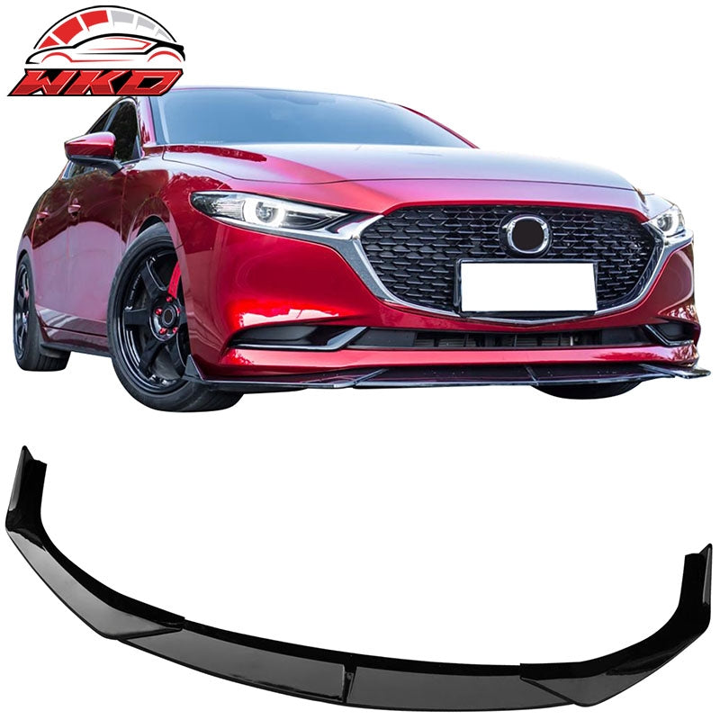 Wholesale For 19-26 Mazda 3 Sedan IKON Style Front Bumper Lip Chin Spoiler Gloss Black 3PC