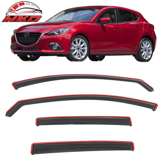 Wholesale 14-18 Mazda 3 Sedan In-Channel Window Visors Vent Rain Guards Deflectors - Wikond Auto