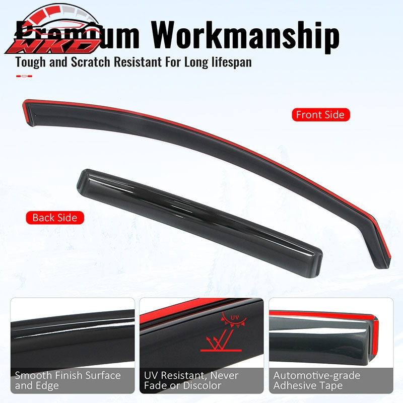 Fits 14-18 Mazda 3 Sedan In-Channel Window Visors Vent Rain Guards Deflectors