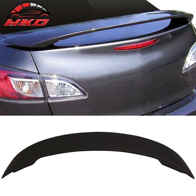 Fits 10-13 Mazda 3 Mazda3 Sedan OE Factory Style Trunk Spoiler Matte Black ABS
