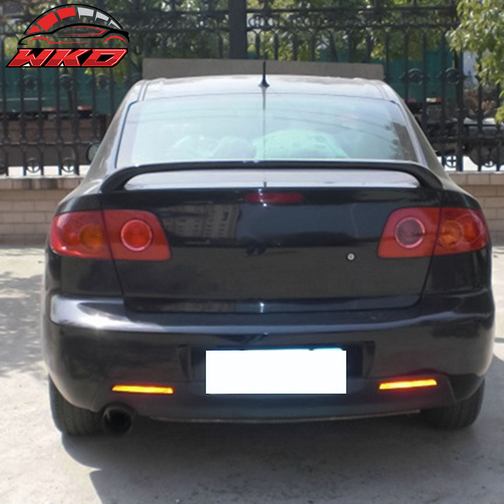 Fits 03-09 Mazda 3 Mazda3 4Door Sedan Trunk Spoiler Wing Primer Matte Black ABS