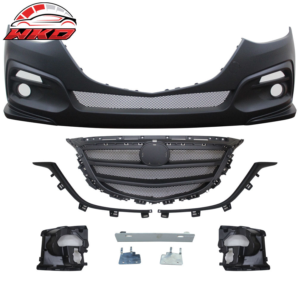 Fits 14-16 Mazda 3 KS Style Front Bumper Cover Conversion Grille Replacement