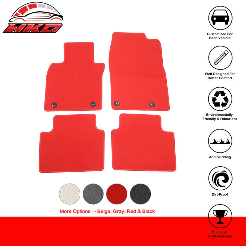 Fits 20-26 Mazda CX-30/19-26 Mazda 3 Nylon Floor Mats 1st 2nd Row 4PC - Red