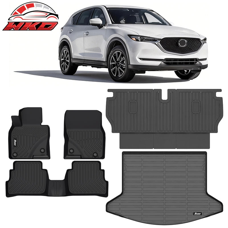 Wholesale 17-25 Mazda CX-5 3D Molded Floor Mats + Rear Trunk Mat + Backrest Cover TPE