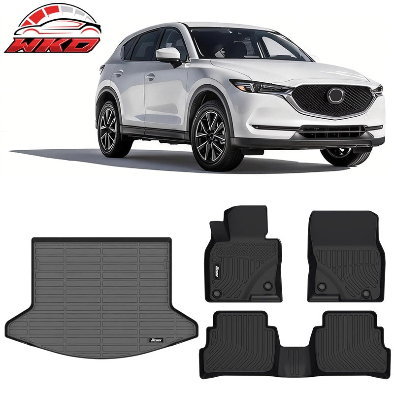 Wholesale For 17-25 Mazda CX-5 4DR 3D Molded All Weather Floor Mats TPE Carpet + Trunk Mat