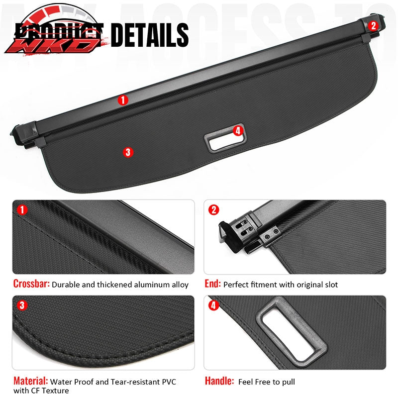 Fits 2026 Mazda CX-5 Retractable Rear Trunk Cargo Cover Carbon Fiber Texture