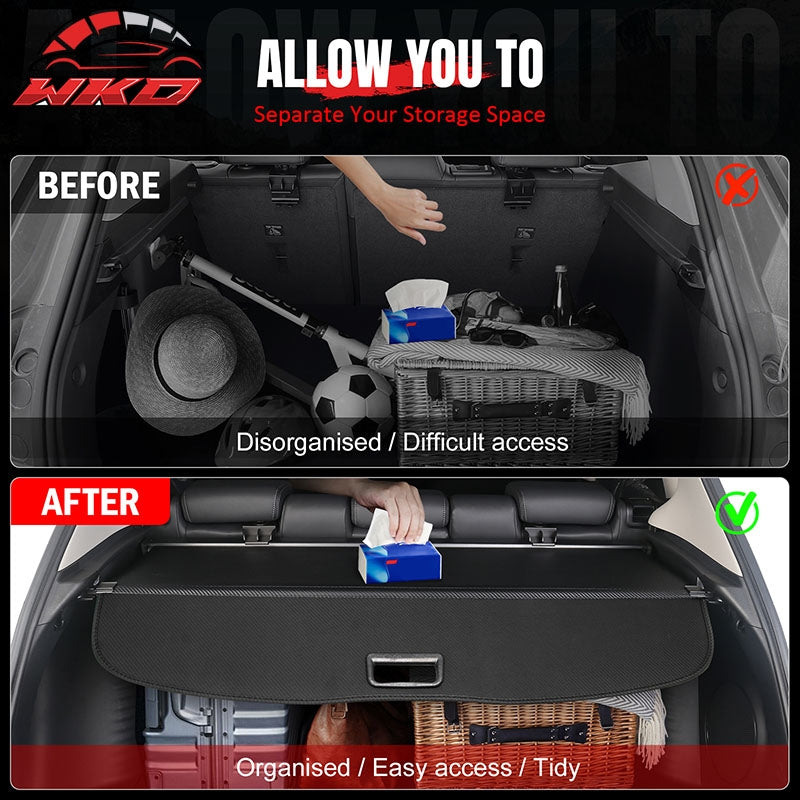 Fits 2026 Mazda CX-5 Retractable Rear Trunk Cargo Cover Carbon Fiber Texture