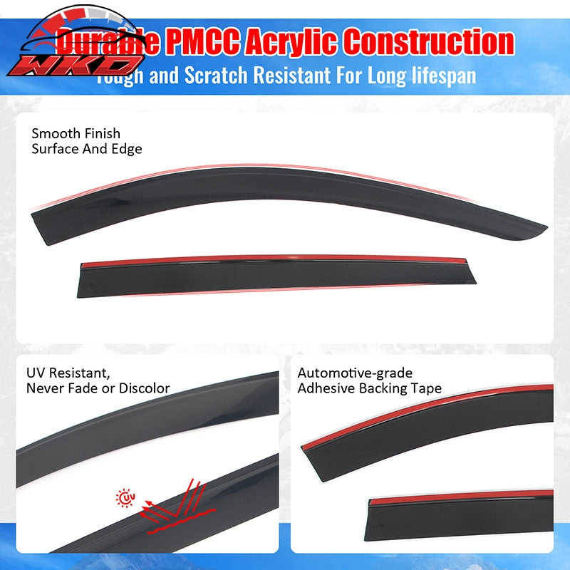 Fits 25-26 Mazda CX-70 & 24-26 CX-90 Low Profile Style Tape-on Window Visors