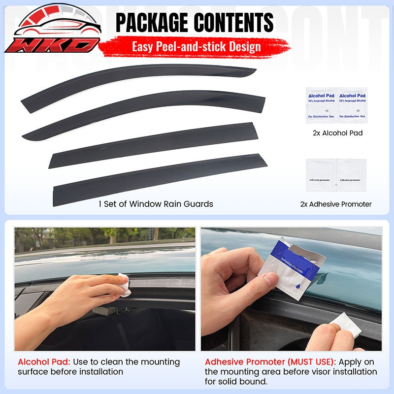 Fits 25-26 Mazda CX-70 & 24-26 CX-90 Low Profile Style Tape-on Window Visors