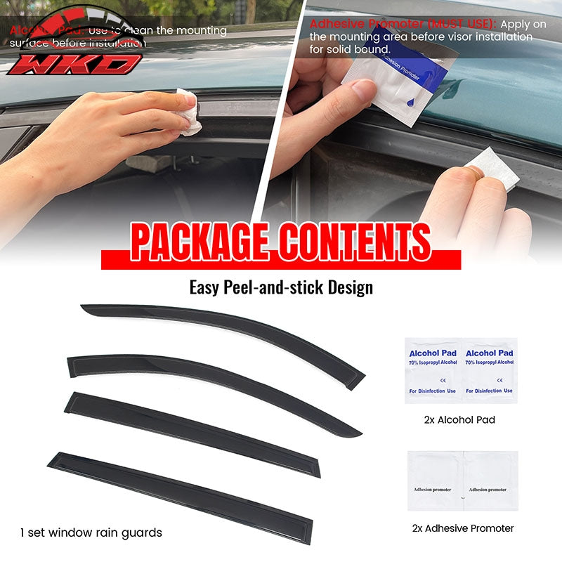 Fits 25-26 Mazda CX-70 & 24-26 CX-90 Tape-on Window Visors Vent Rain Deflectors