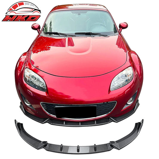 Wholesale 09-12 Mazda MX-5 Miata Carbon Fiber Print Front Bumper Lip IKON Style 3PCS - Wikond Auto