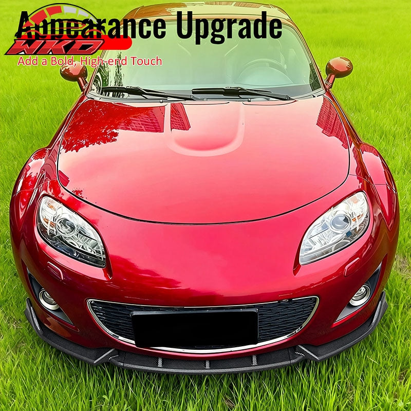 Fits 09-12 Mazda MX-5 Miata Carbon Fiber Print Front Bumper Lip IKON Style 3PCS