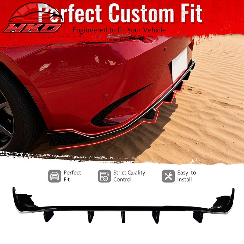 Fits 16-26 Mazda MX-5 Miata Gloss Black IKON Style Rear Bumper Diffuser ABS 3PCS