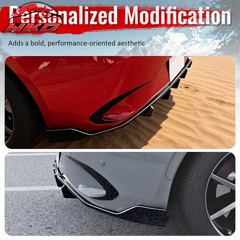 Fits 16-26 Mazda MX-5 Miata Gloss Black IKON Style Rear Bumper Diffuser ABS 3PCS