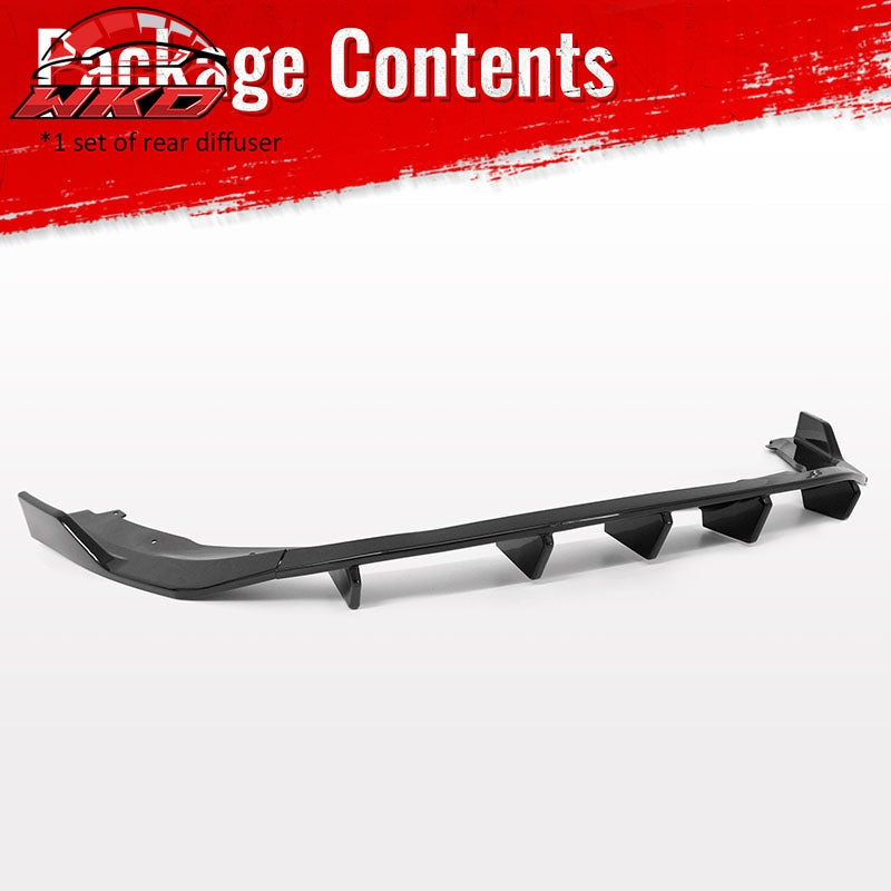 Fits 16-26 Mazda MX-5 Miata Gloss Black IKON Style Rear Bumper Diffuser ABS 3PCS