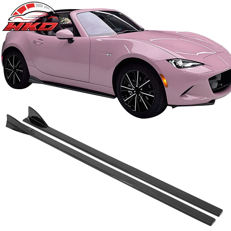 Wholesale For 16-26 Mazda MX-5 Miata Gloss Black IKON Style Side Skirts Extension ABS Pair