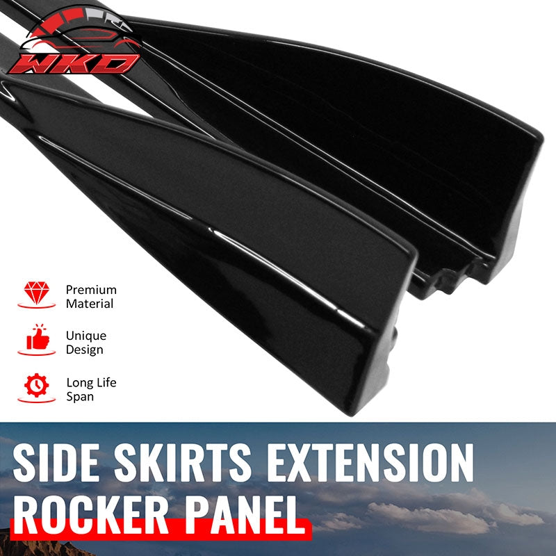 For 16-26 Mazda MX-5 Miata Gloss Black IKON Style Side Skirts Extension ABS Pair