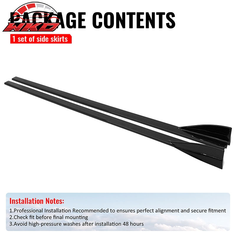For 16-26 Mazda MX-5 Miata Gloss Black IKON Style Side Skirts Extension ABS Pair
