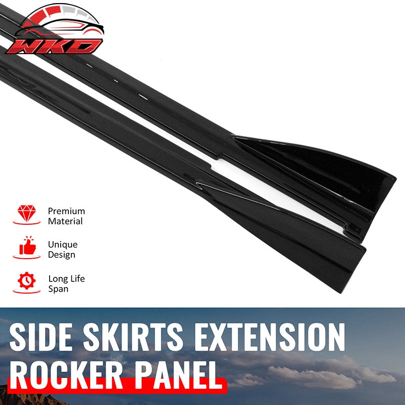 Fits 09-15 Mazda MX-5 Miata IKON Style Side Skirts Gloss Black Rocker Panels ABS